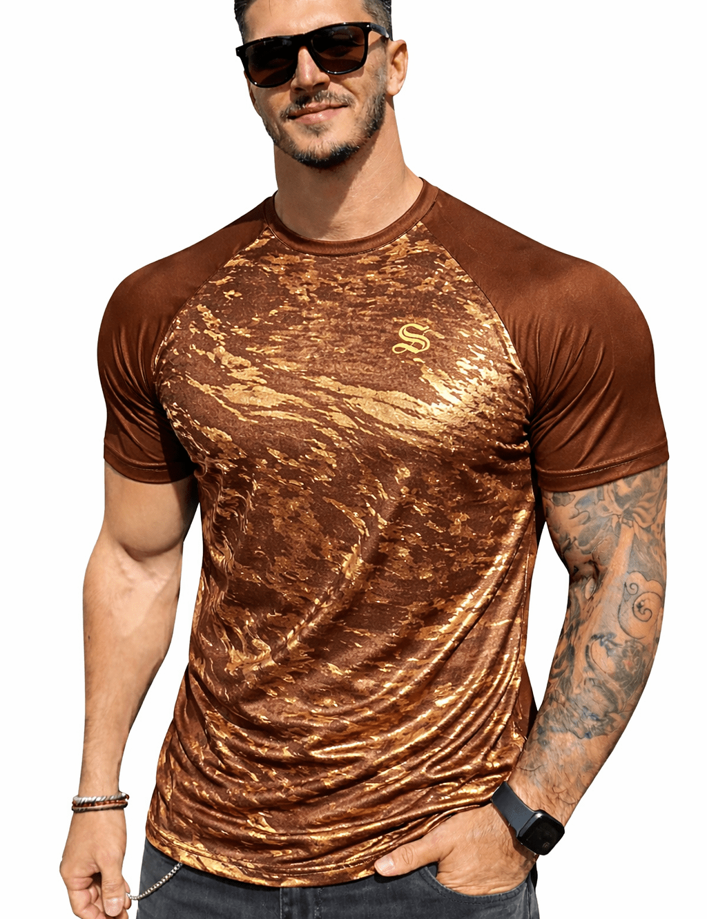 KoAzo 332 - Velvet T-shirt for Men - Sarman Fashion - Wholesale Clothing Fashion Brand for Men from Canada