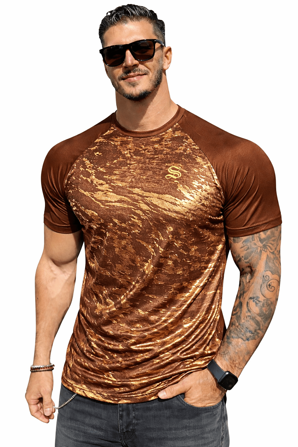 KoAzo 332 - Velvet T-shirt for Men - Sarman Fashion - Wholesale Clothing Fashion Brand for Men from Canada