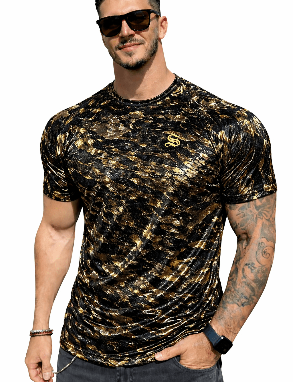 KoAzo 333 - Velvet T-shirt for Men - Sarman Fashion - Wholesale Clothing Fashion Brand for Men from Canada