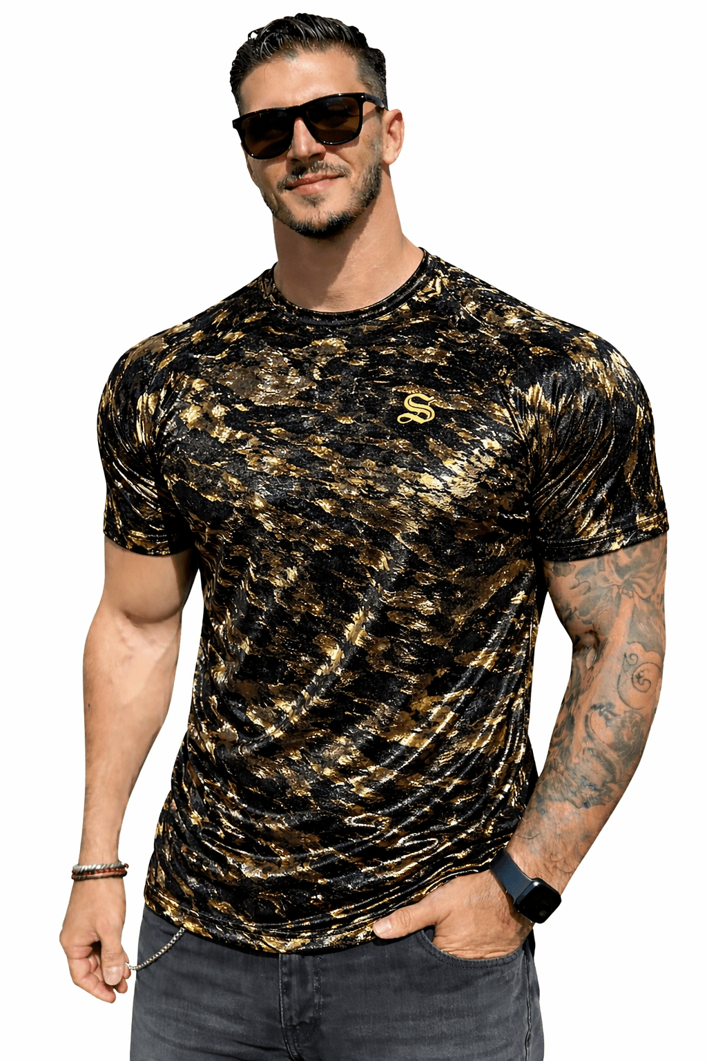 KoAzo 333 - Velvet T-shirt for Men - Sarman Fashion - Wholesale Clothing Fashion Brand for Men from Canada