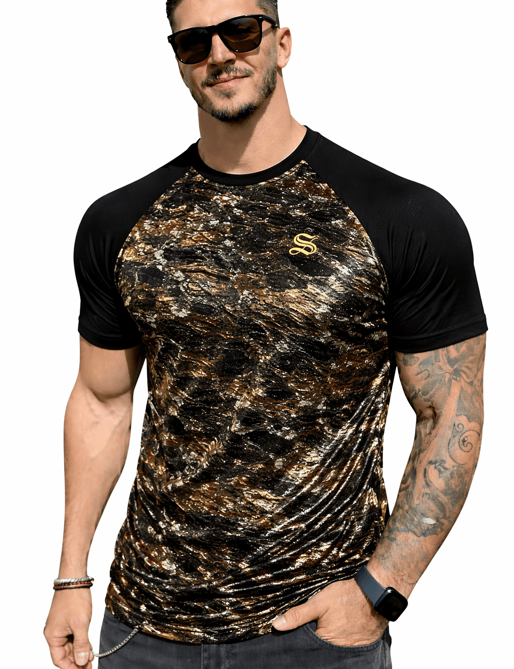 KoAzo 334 - Velvet T-shirt for Men - Sarman Fashion - Wholesale Clothing Fashion Brand for Men from Canada