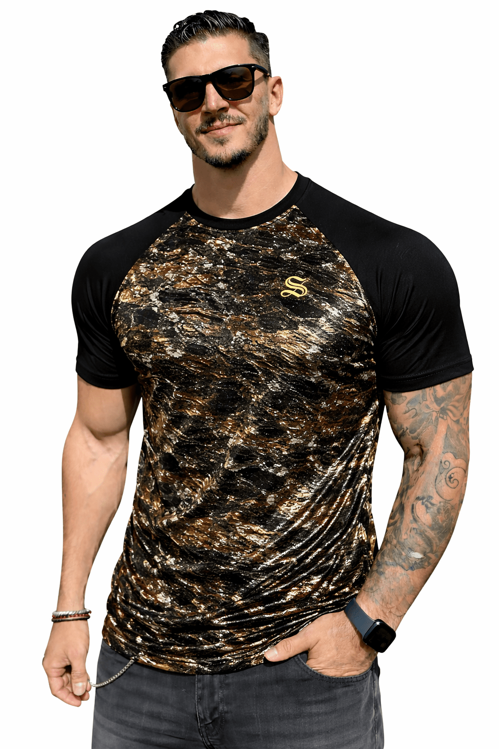 KoAzo 334 - Velvet T-shirt for Men - Sarman Fashion - Wholesale Clothing Fashion Brand for Men from Canada