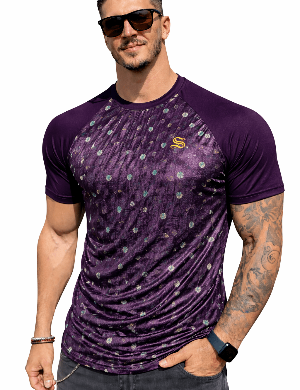 KoAzo 336 - Velvet T-shirt for Men - Sarman Fashion - Wholesale Clothing Fashion Brand for Men from Canada