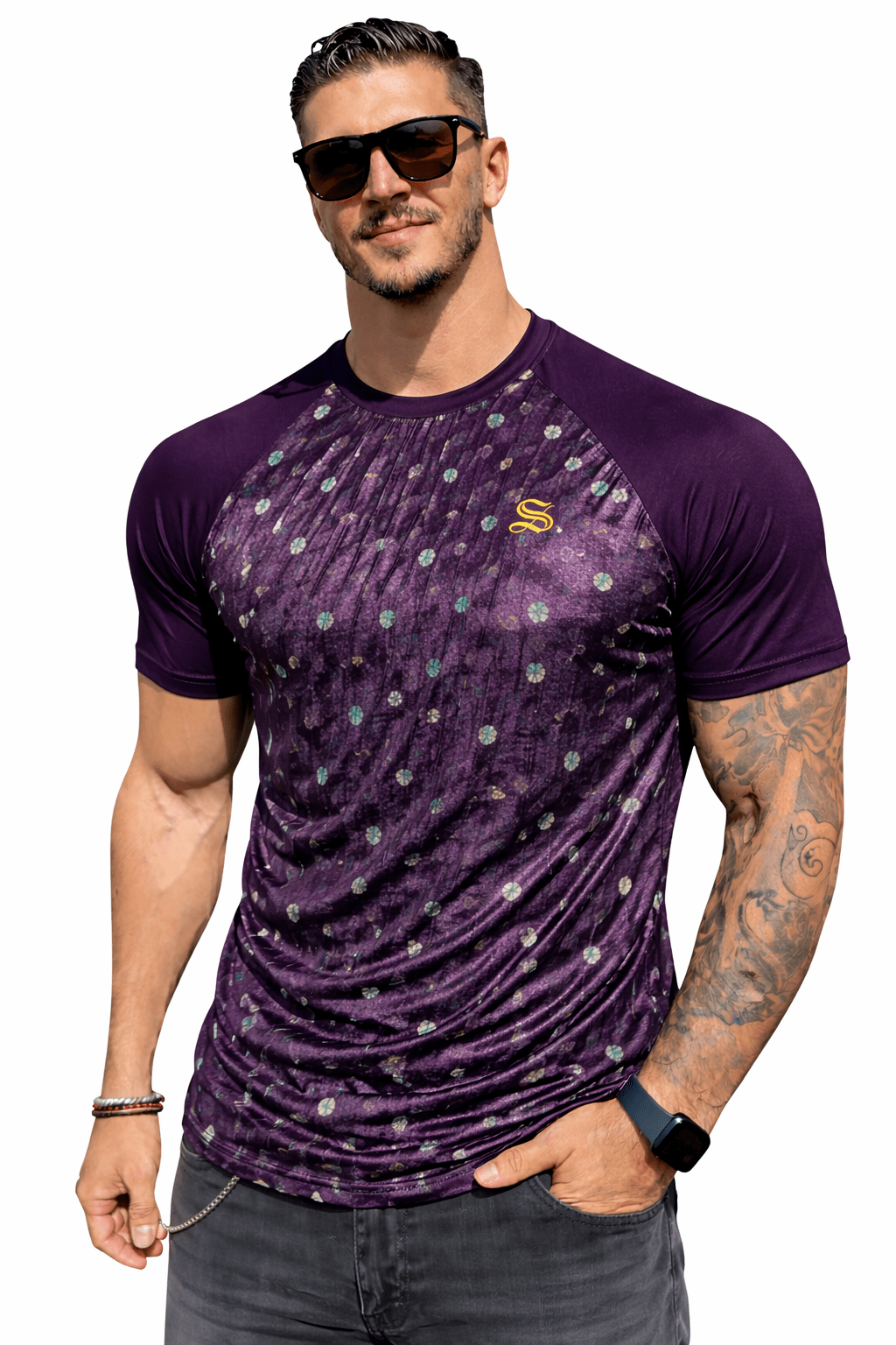 KoAzo 336 - Velvet T-shirt for Men - Sarman Fashion - Wholesale Clothing Fashion Brand for Men from Canada