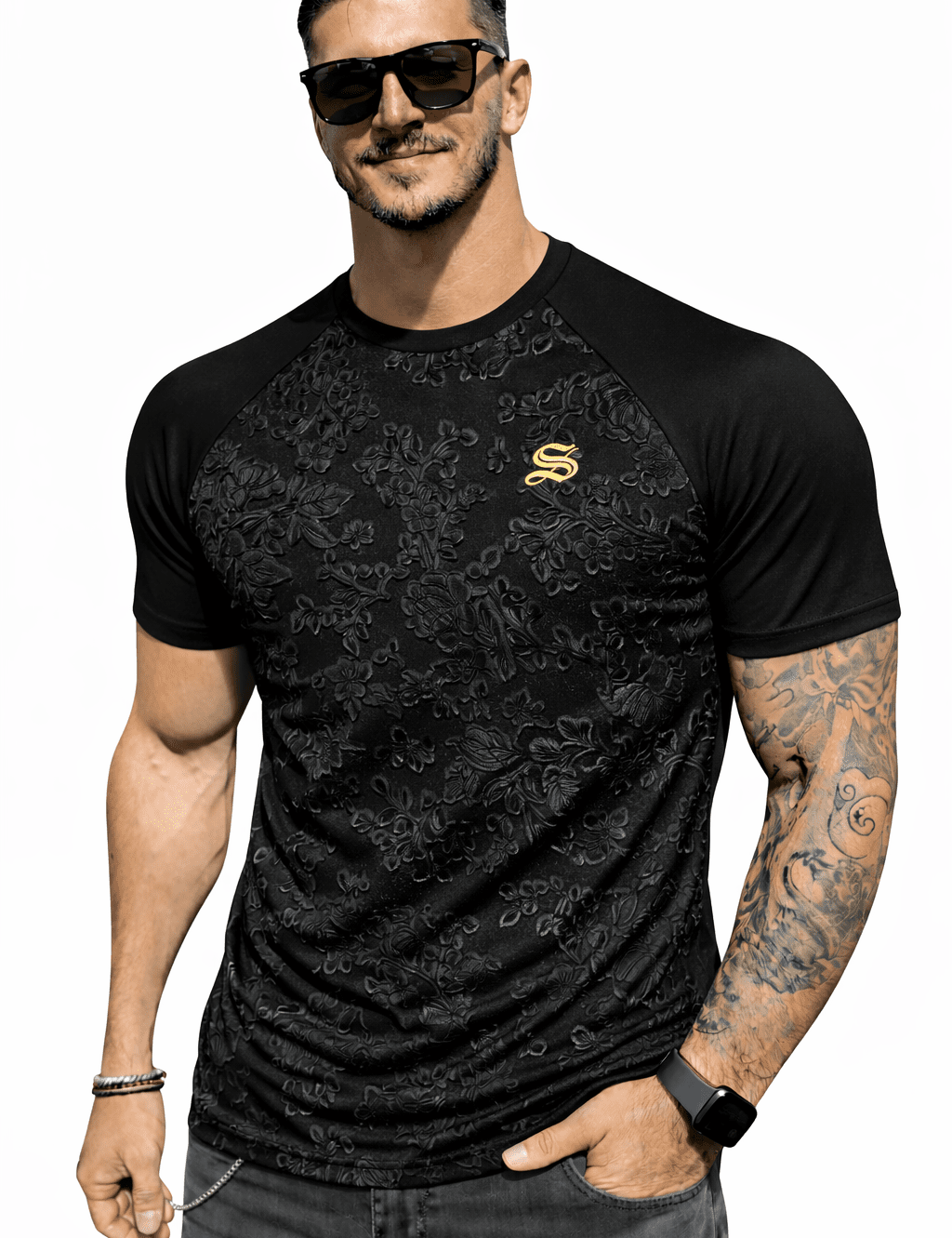 KoAzo 337 - Velvet T-shirt for Men - Sarman Fashion - Wholesale Clothing Fashion Brand for Men from Canada