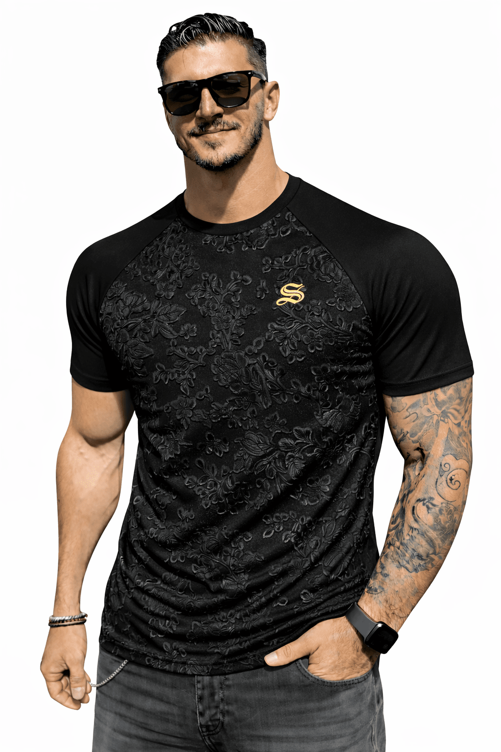 KoAzo 337 - Velvet T-shirt for Men - Sarman Fashion - Wholesale Clothing Fashion Brand for Men from Canada