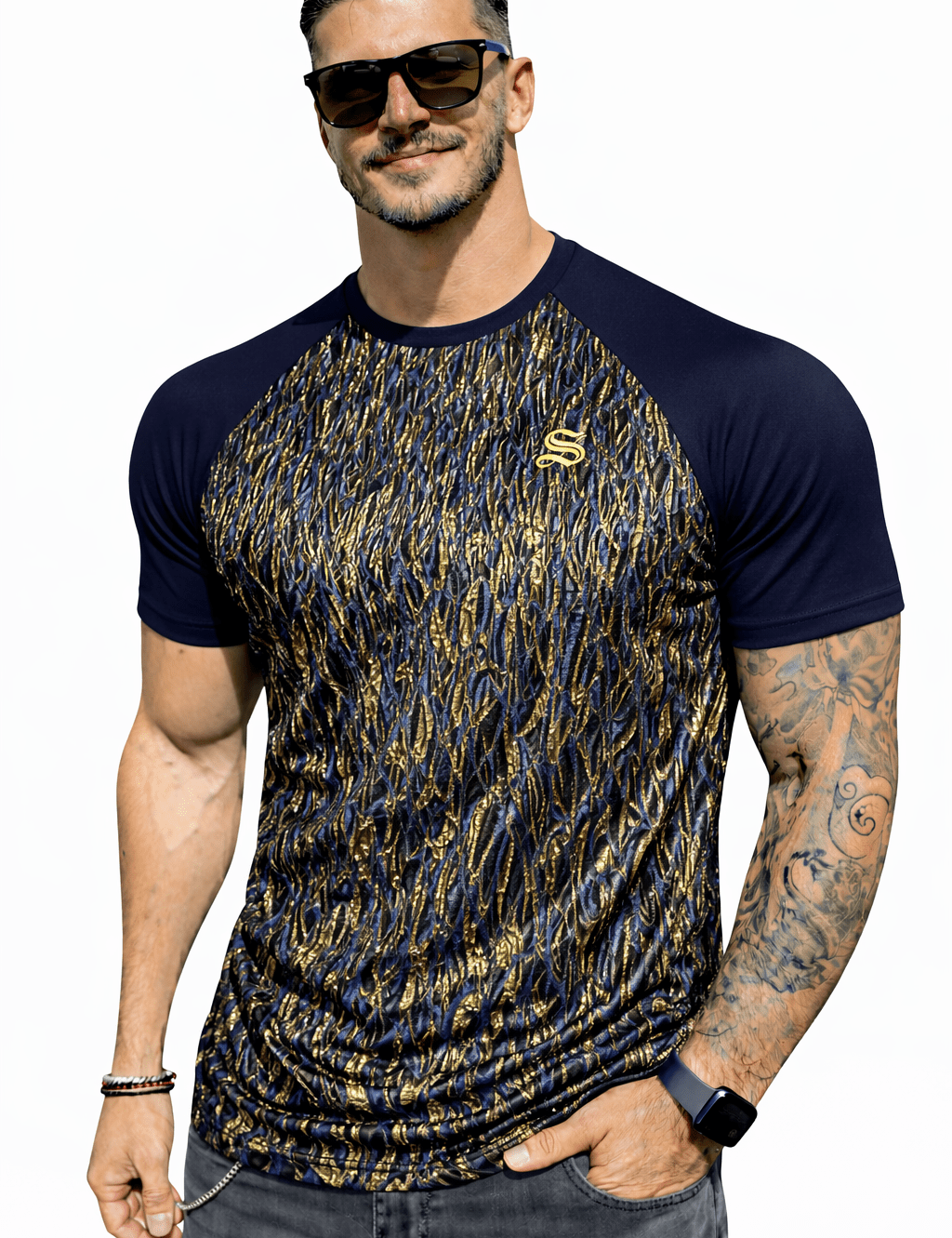 KoAzo 338 - Velvet T-shirt for Men - Sarman Fashion - Wholesale Clothing Fashion Brand for Men from Canada