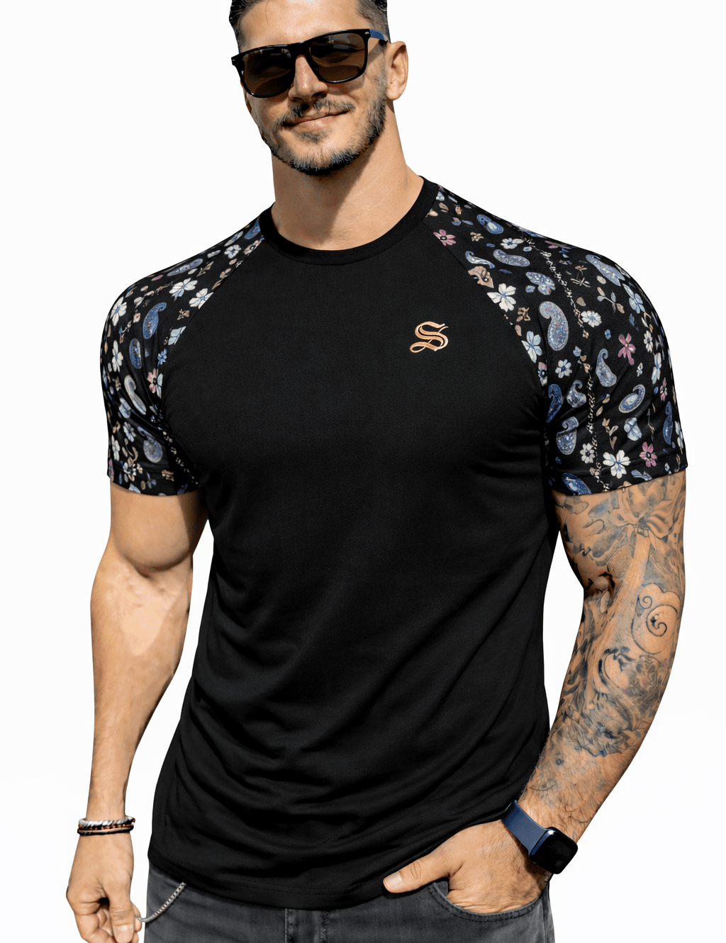 KoAzo 339 - Velvet T-shirt for Men - Sarman Fashion - Wholesale Clothing Fashion Brand for Men from Canada