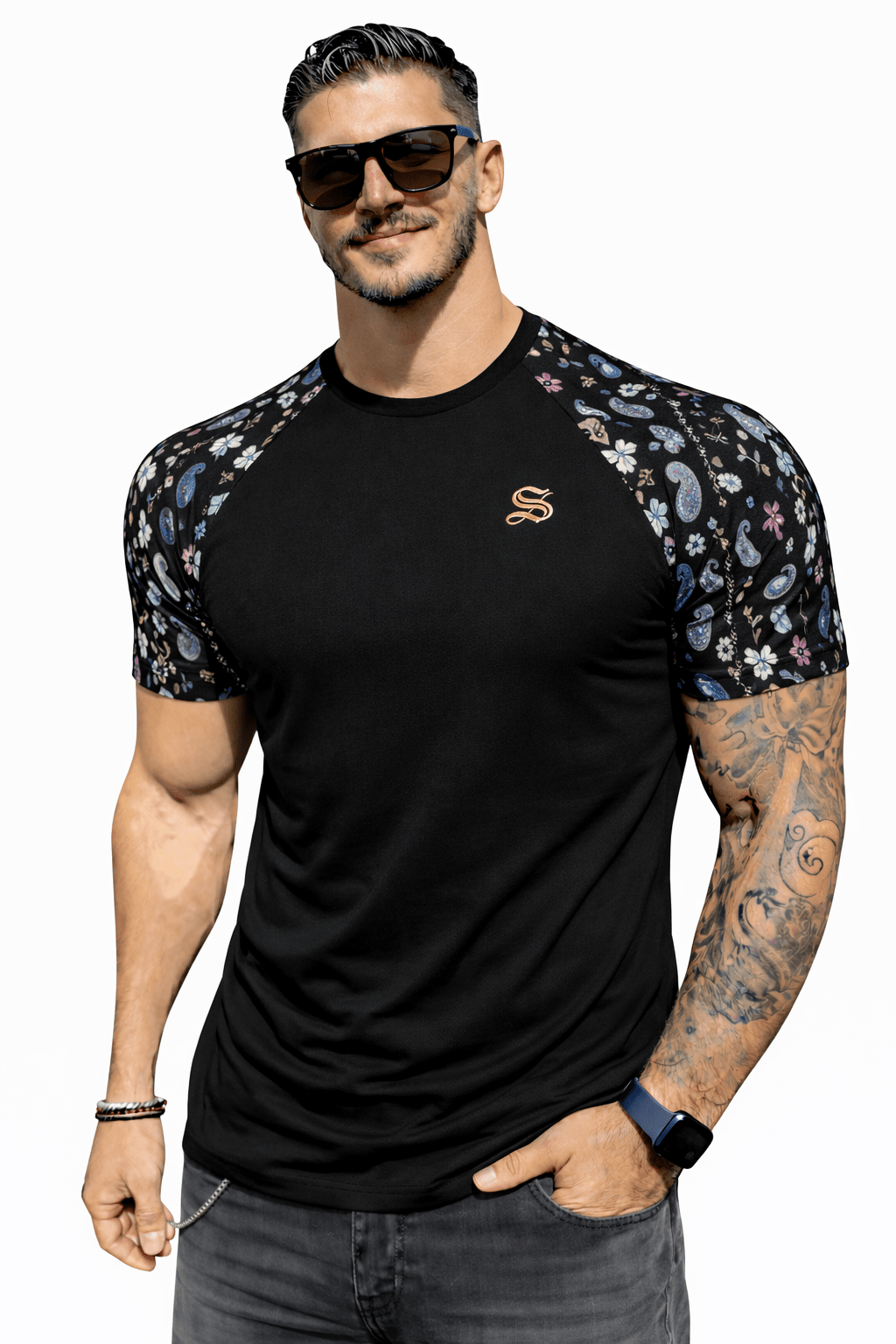 KoAzo 339 - Velvet T-shirt for Men - Sarman Fashion - Wholesale Clothing Fashion Brand for Men from Canada