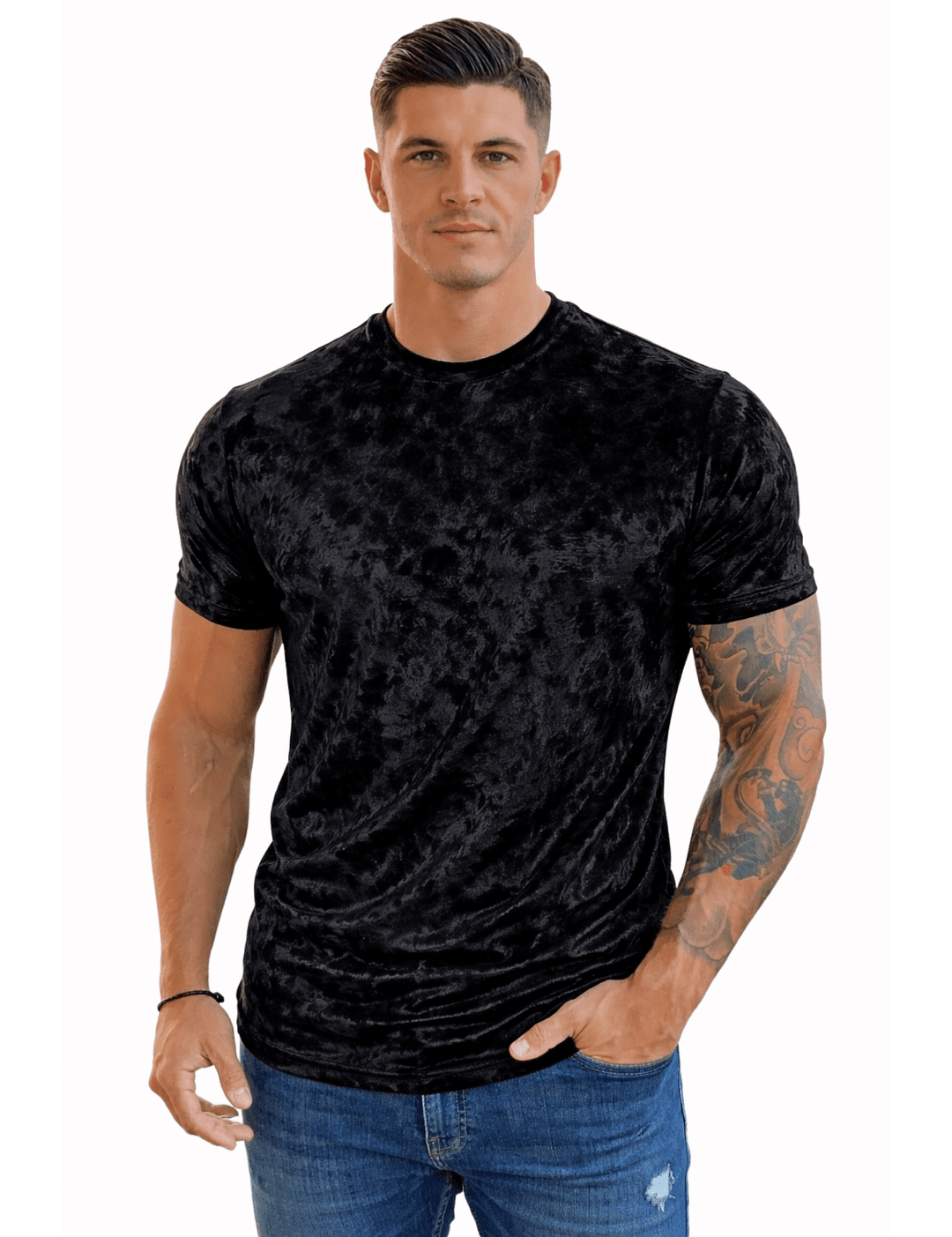 KoAzo 34 - Velvet T-shirt for Men - Sarman Fashion - Wholesale Clothing Fashion Brand for Men from Canada