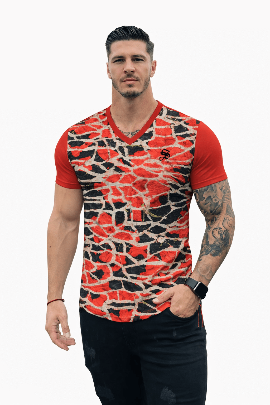 KoAzo 341 - Velvet T-shirt for Men - Sarman Fashion - Wholesale Clothing Fashion Brand for Men from Canada