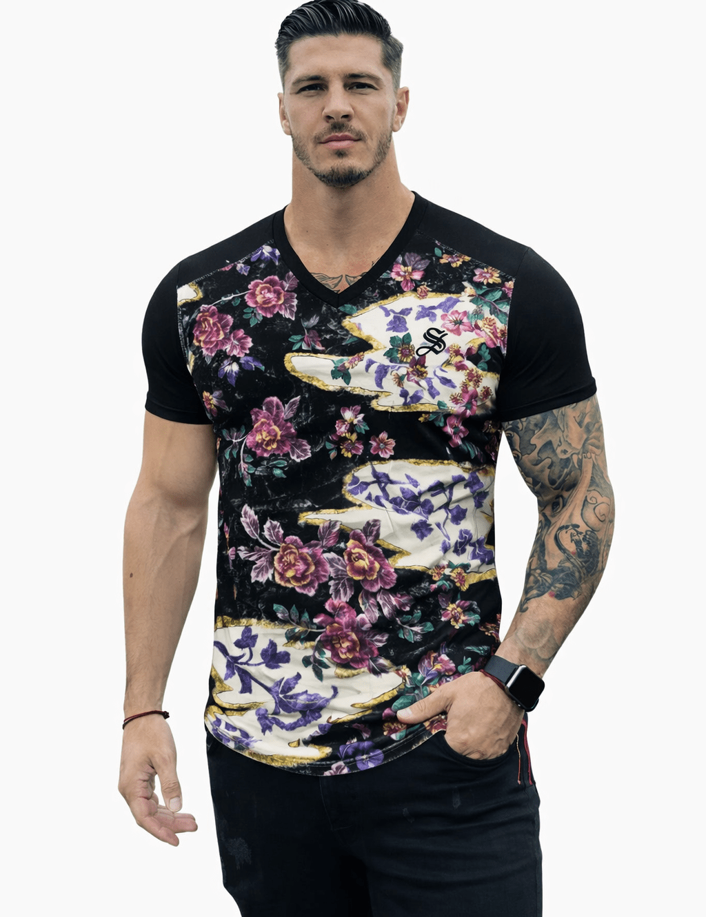 KoAzo 343 - Velvet T-shirt for Men - Sarman Fashion - Wholesale Clothing Fashion Brand for Men from Canada