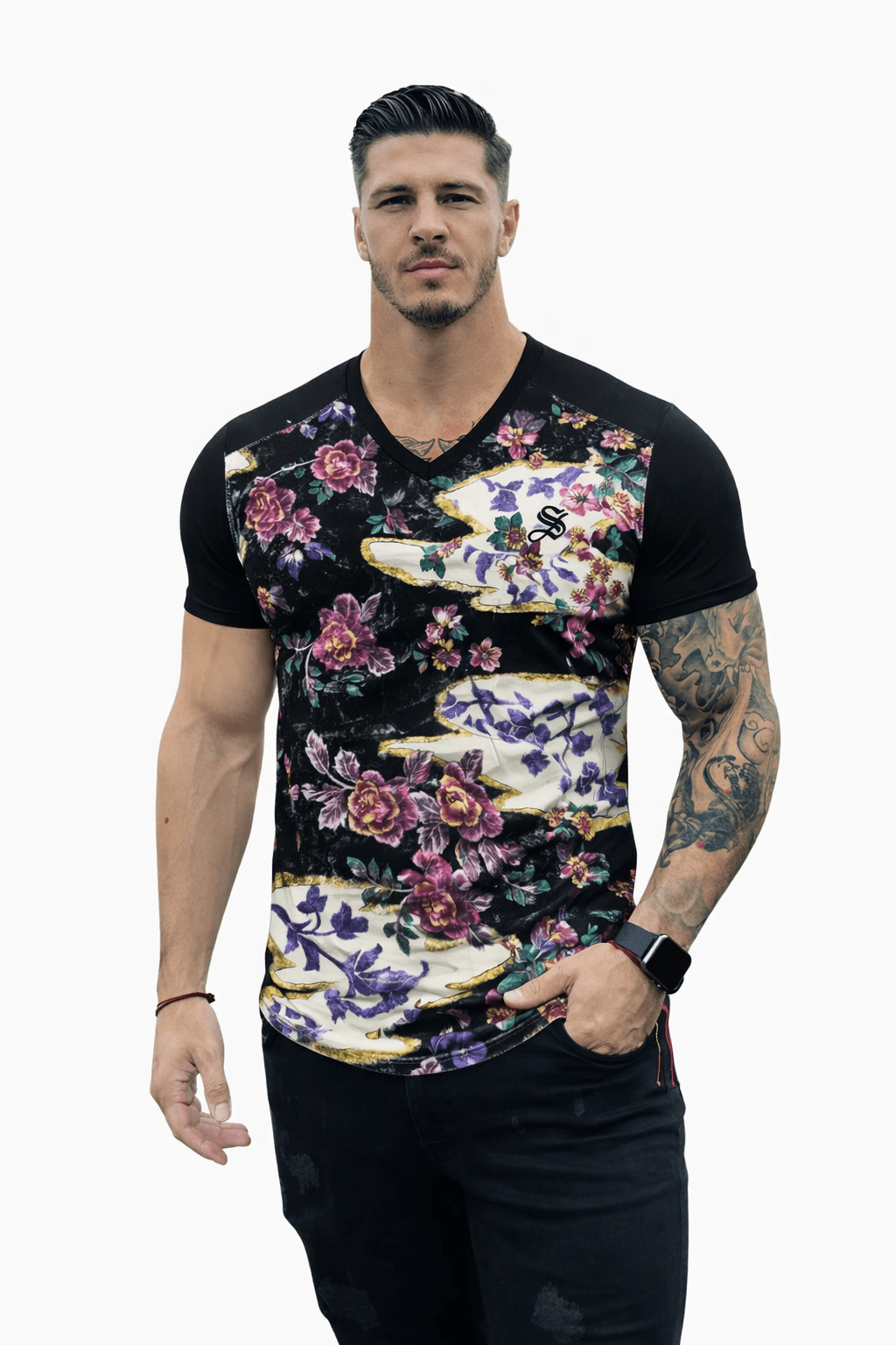 KoAzo 343 - Velvet T-shirt for Men - Sarman Fashion - Wholesale Clothing Fashion Brand for Men from Canada