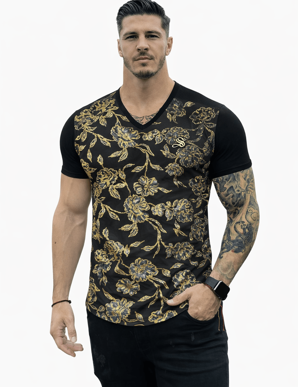 KoAzo 344 - Velvet T-shirt for Men - Sarman Fashion - Wholesale Clothing Fashion Brand for Men from Canada