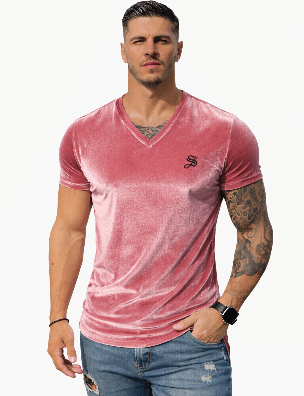 KoAzo 345 - Velvet T-shirt for Men - Sarman Fashion - Wholesale Clothing Fashion Brand for Men from Canada