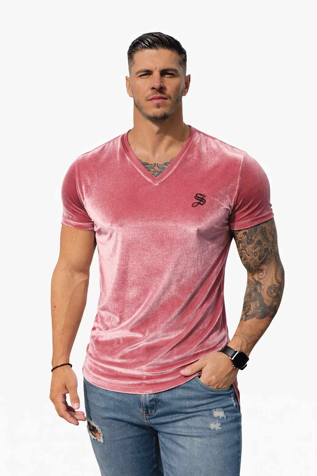 KoAzo 345 - Velvet T-shirt for Men - Sarman Fashion - Wholesale Clothing Fashion Brand for Men from Canada