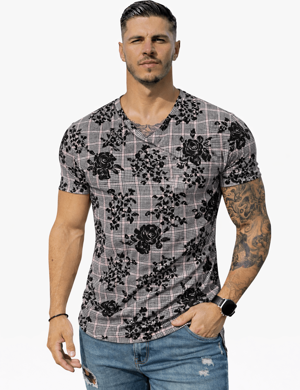 KoAzo 348 - Velvet T-shirt for Men - Sarman Fashion - Wholesale Clothing Fashion Brand for Men from Canada