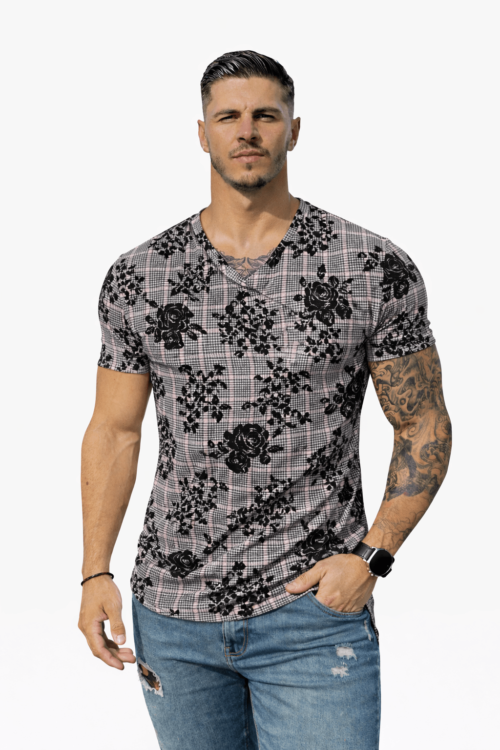 KoAzo 348 - Velvet T-shirt for Men - Sarman Fashion - Wholesale Clothing Fashion Brand for Men from Canada