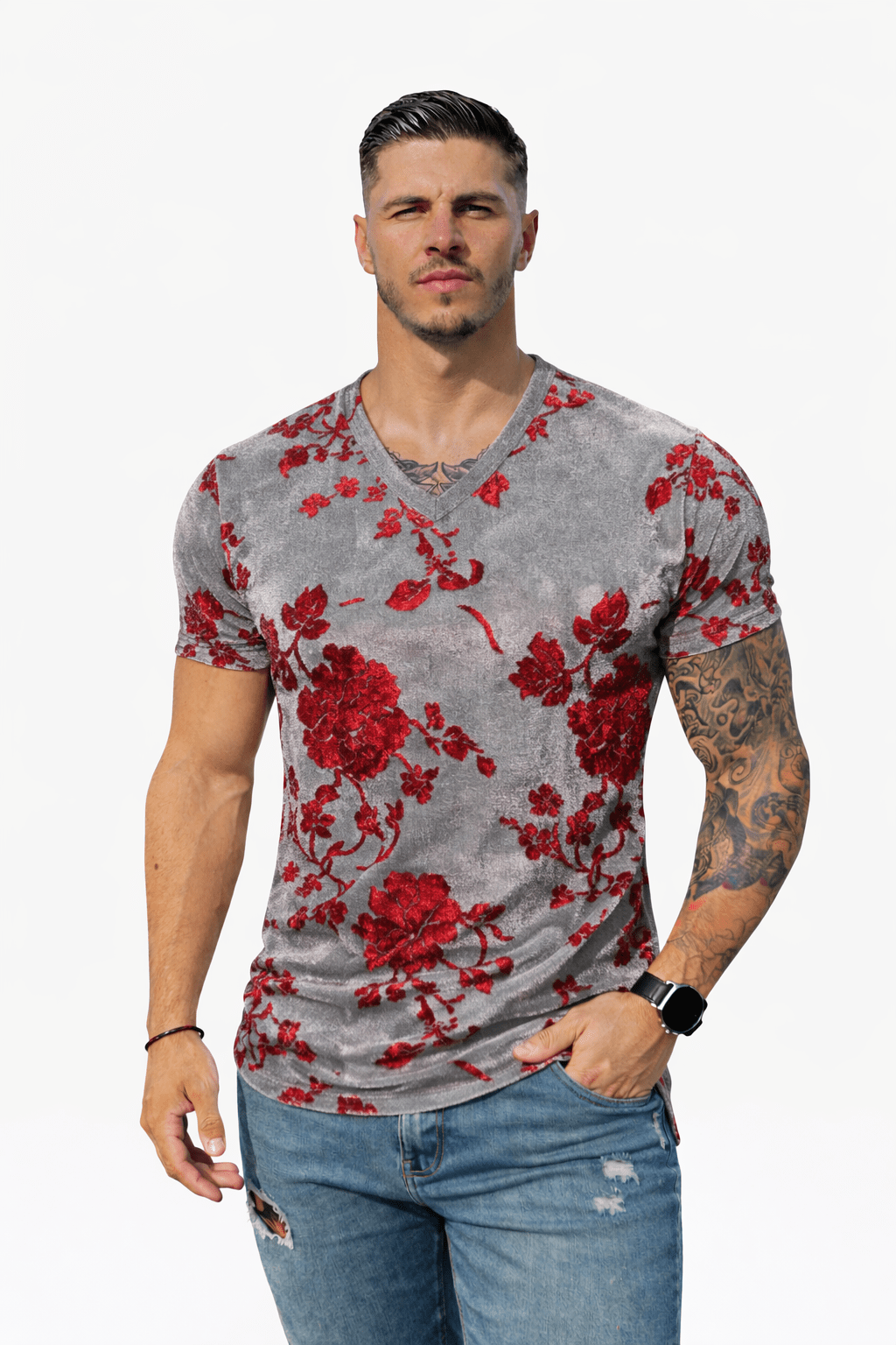 KoAzo 349 - Velvet T-shirt for Men - Sarman Fashion - Wholesale Clothing Fashion Brand for Men from Canada