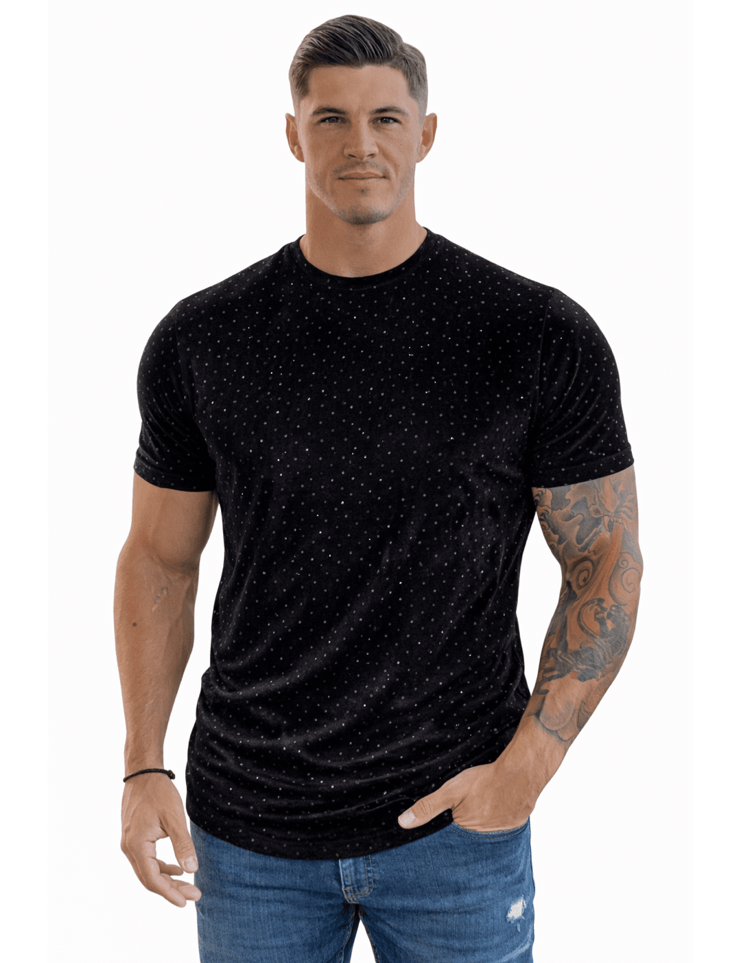 KoAzo 35 - Velvet T-shirt for Men - Sarman Fashion - Wholesale Clothing Fashion Brand for Men from Canada