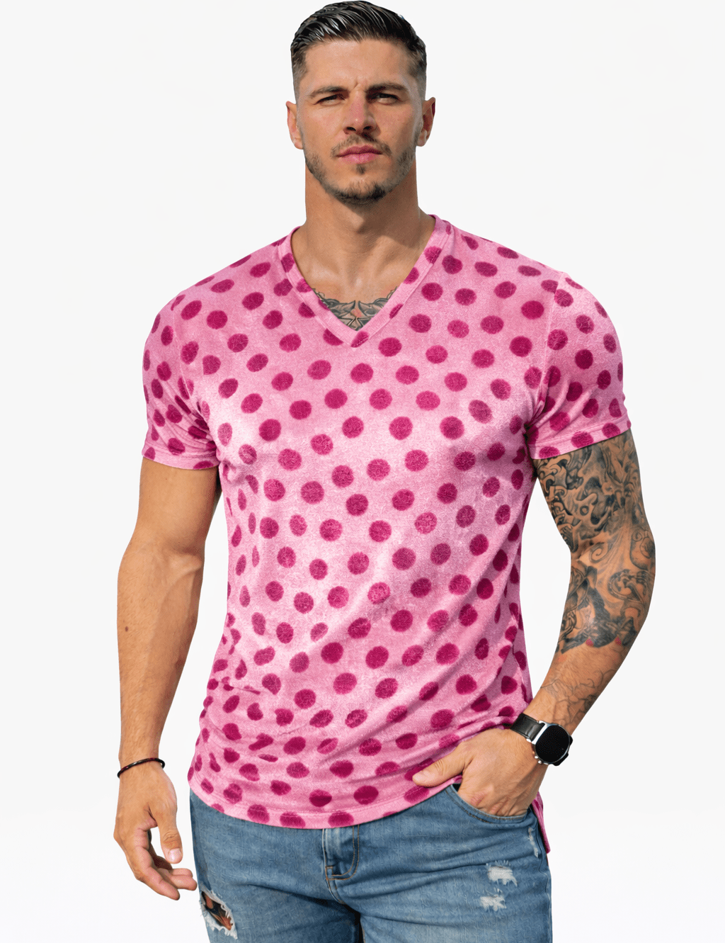 KoAzo 351 - Velvet T-shirt for Men - Sarman Fashion - Wholesale Clothing Fashion Brand for Men from Canada