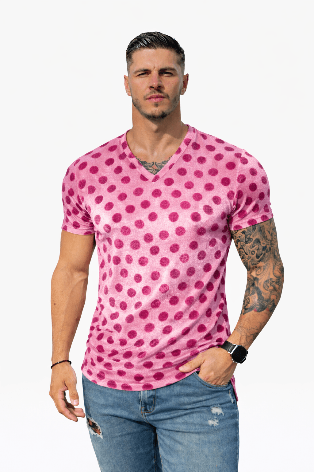 KoAzo 351 - Velvet T-shirt for Men - Sarman Fashion - Wholesale Clothing Fashion Brand for Men from Canada