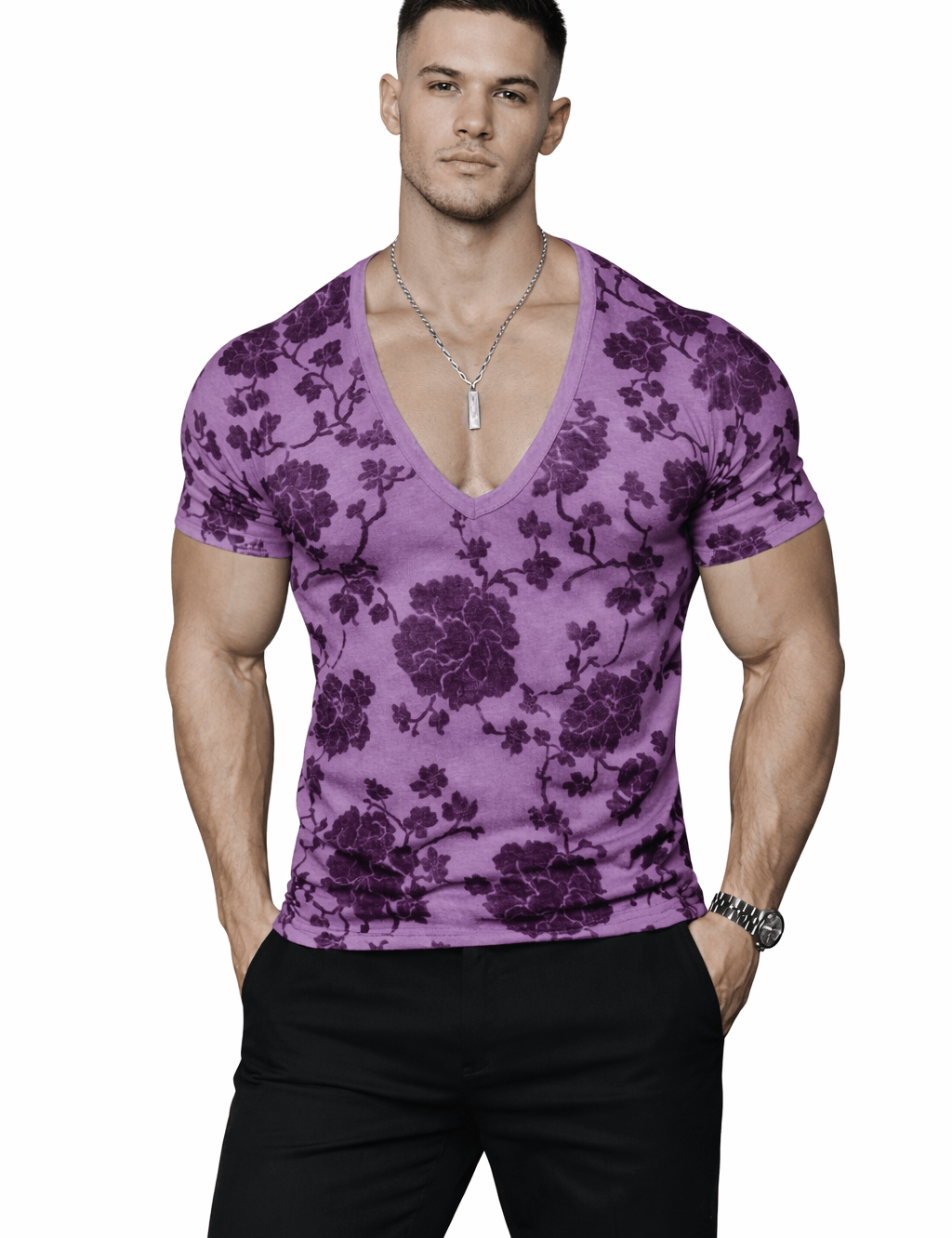 KoAzo 352 - Velvet T-shirt for Men - Sarman Fashion - Wholesale Clothing Fashion Brand for Men from Canada