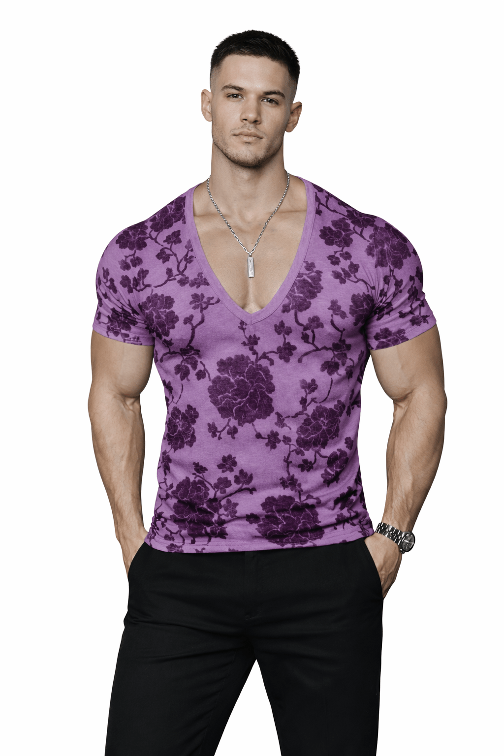 KoAzo 352 - Velvet T-shirt for Men - Sarman Fashion - Wholesale Clothing Fashion Brand for Men from Canada