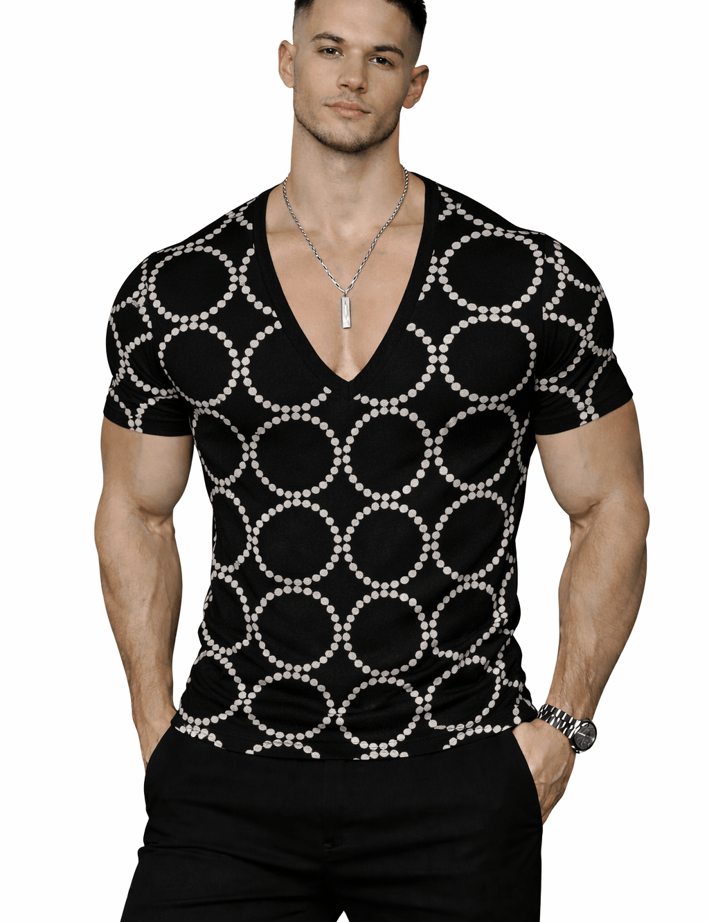 KoAzo 355 - Velvet T-shirt for Men - Sarman Fashion - Wholesale Clothing Fashion Brand for Men from Canada