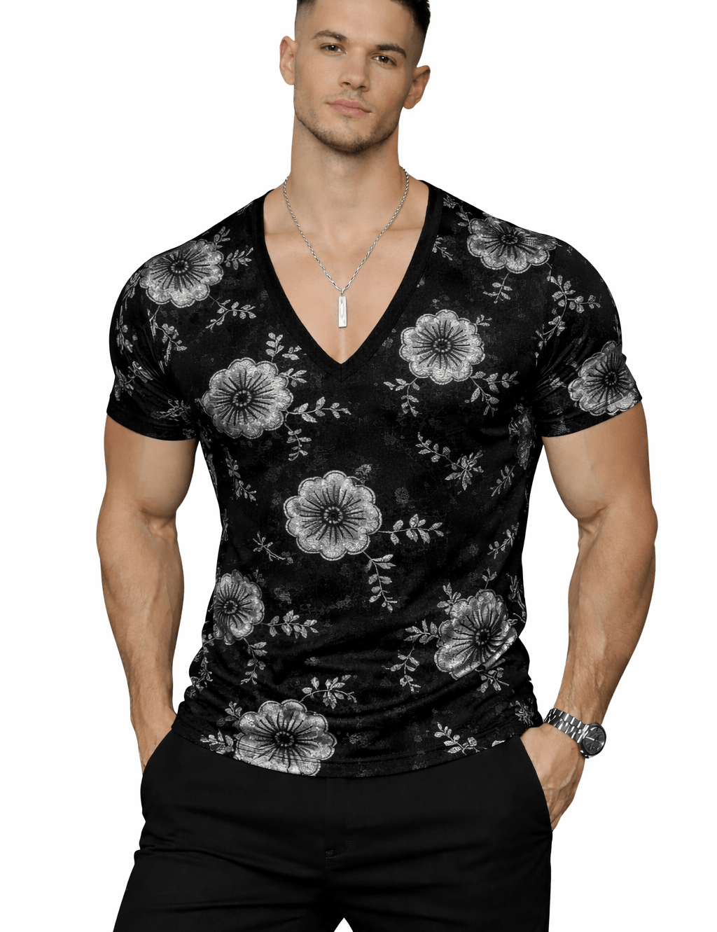 KoAzo 356 - Velvet T-shirt for Men - Sarman Fashion - Wholesale Clothing Fashion Brand for Men from Canada