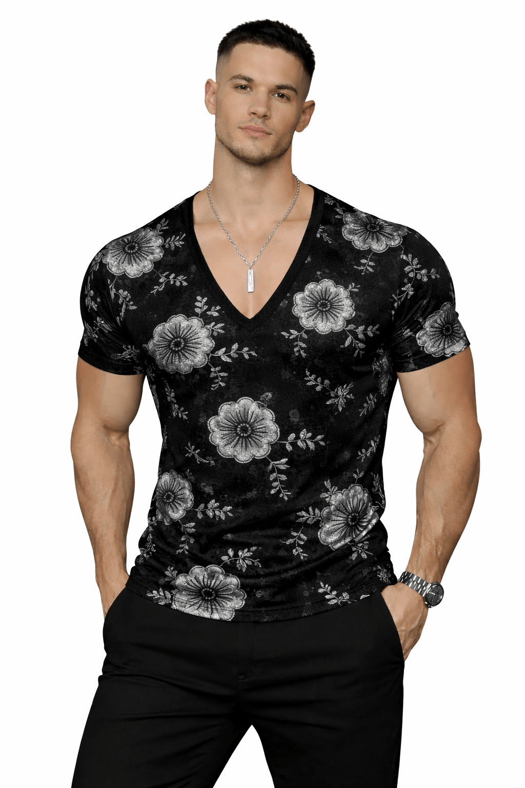 KoAzo 356 - Velvet T-shirt for Men - Sarman Fashion - Wholesale Clothing Fashion Brand for Men from Canada