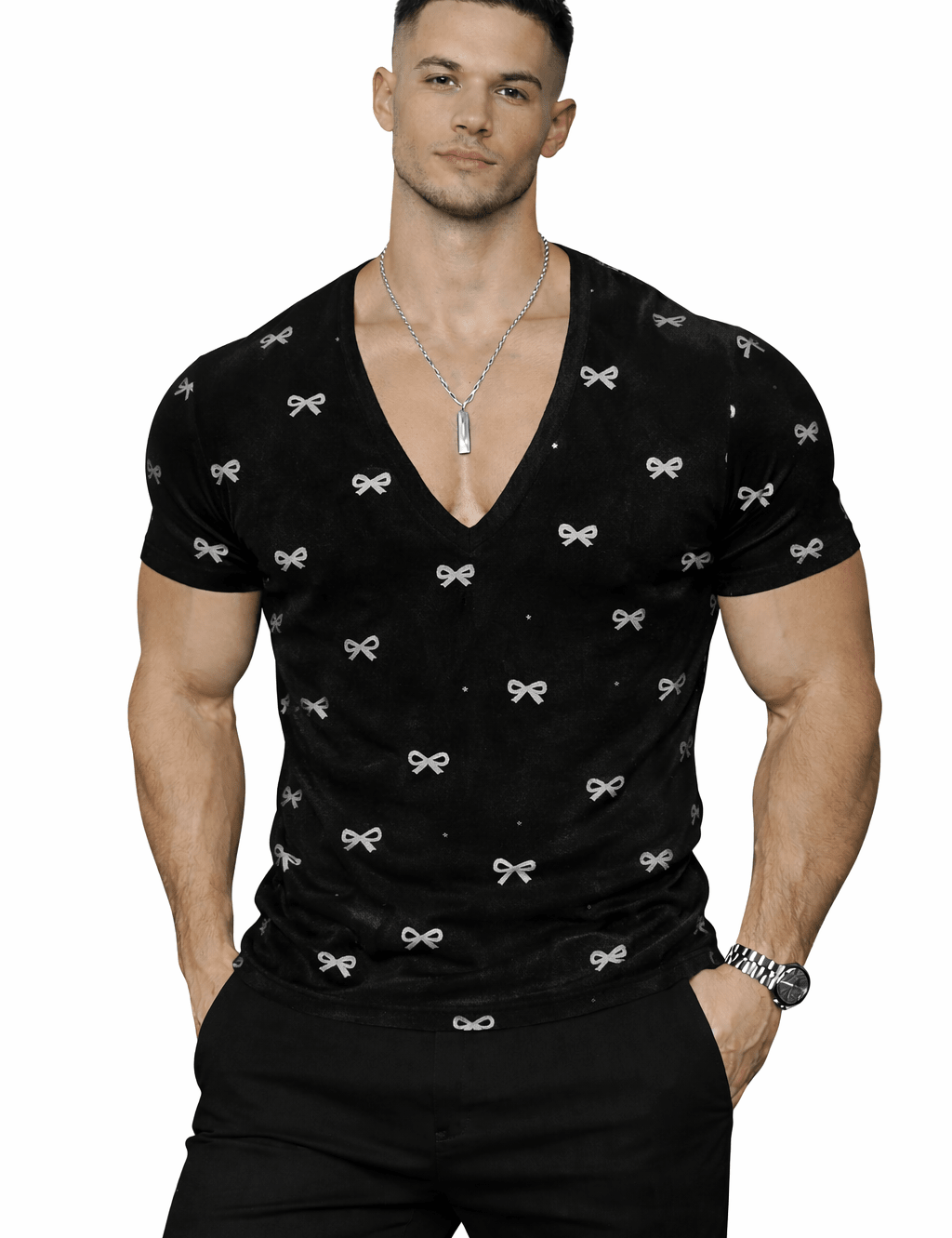 KoAzo 357 - Velvet T-shirt for Men - Sarman Fashion - Wholesale Clothing Fashion Brand for Men from Canada