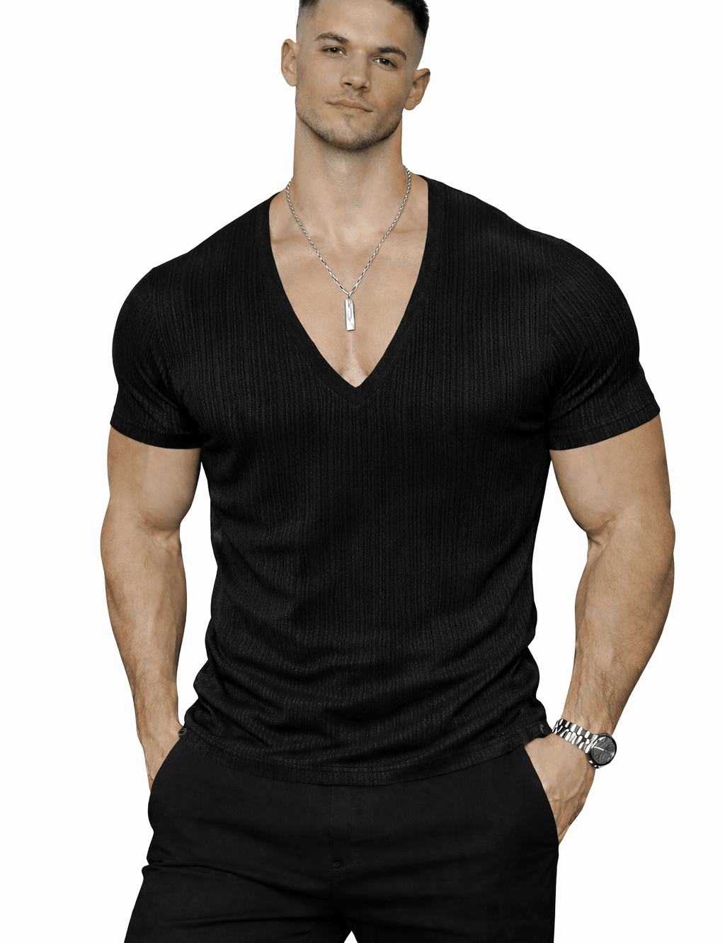 KoAzo 359 - Velvet T-shirt for Men - Sarman Fashion - Wholesale Clothing Fashion Brand for Men from Canada