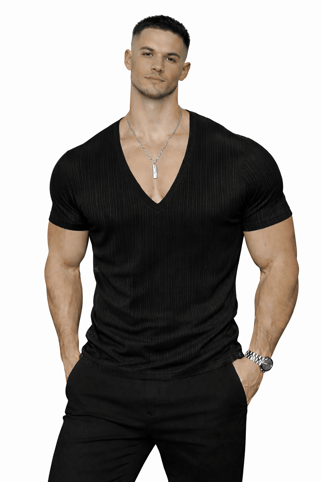 KoAzo 359 - Velvet T-shirt for Men - Sarman Fashion - Wholesale Clothing Fashion Brand for Men from Canada