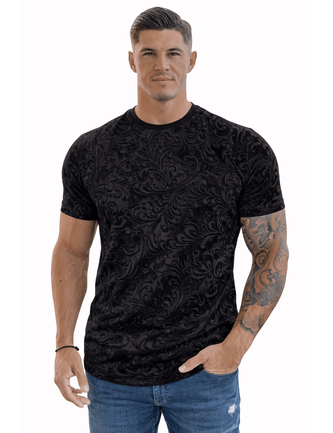 KoAzo 36 - Velvet T-shirt for Men - Sarman Fashion - Wholesale Clothing Fashion Brand for Men from Canada