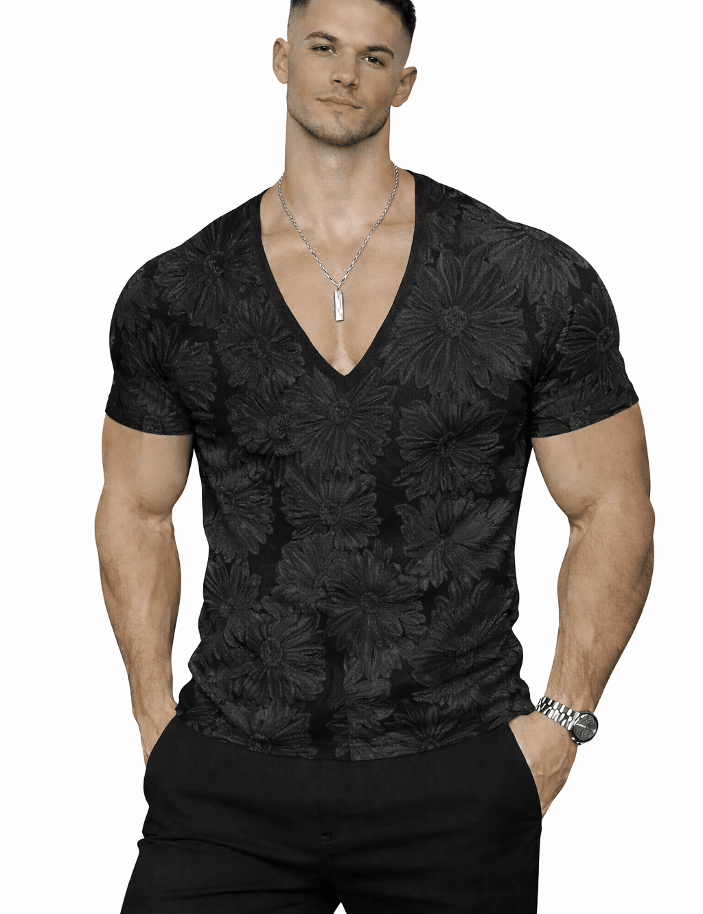 KoAzo 362 - Velvet T-shirt for Men - Sarman Fashion - Wholesale Clothing Fashion Brand for Men from Canada