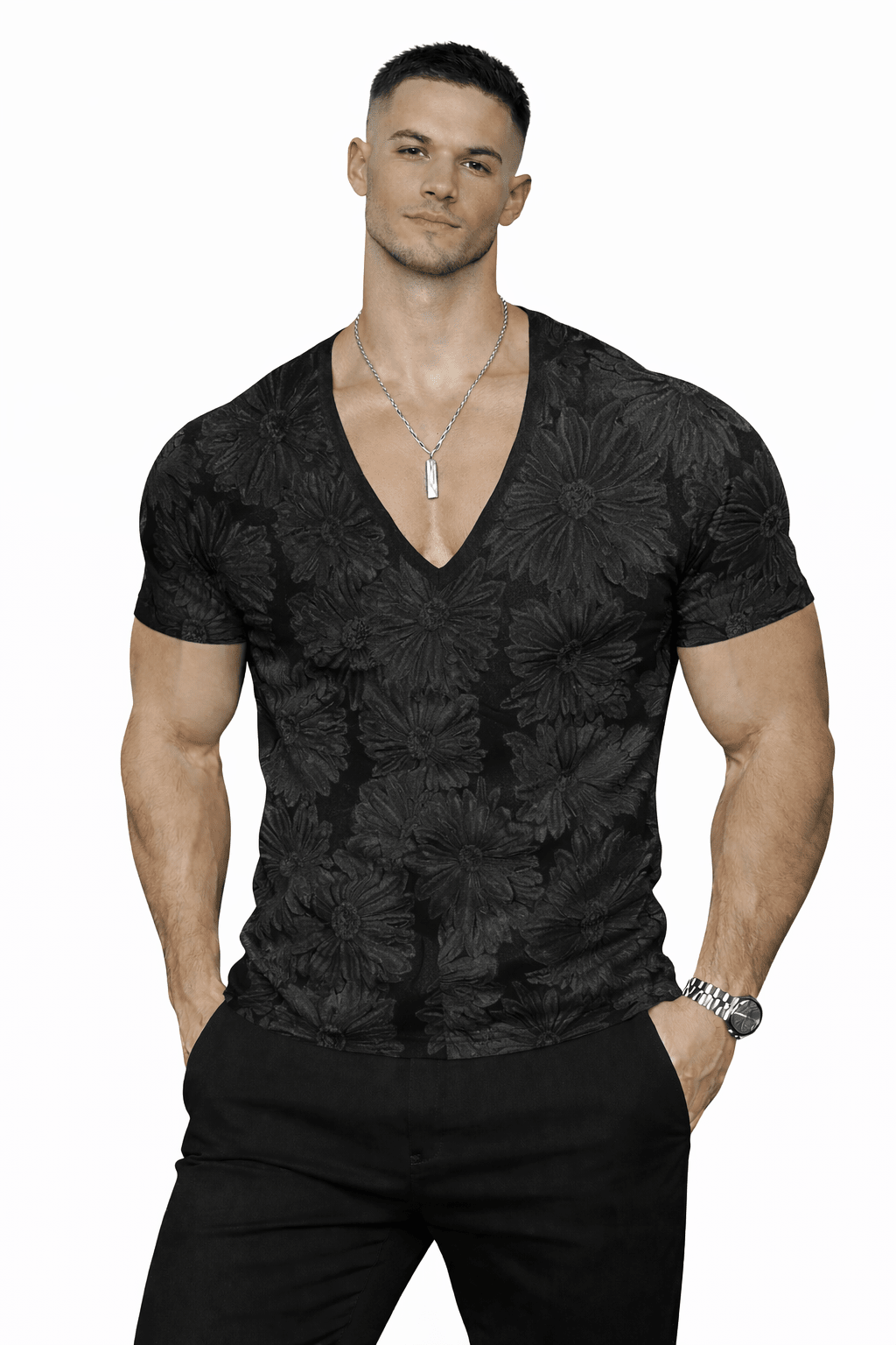 KoAzo 362 - Velvet T-shirt for Men - Sarman Fashion - Wholesale Clothing Fashion Brand for Men from Canada