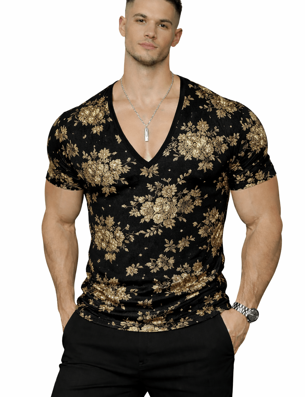 KoAzo 363 - Velvet T-shirt for Men - Sarman Fashion - Wholesale Clothing Fashion Brand for Men from Canada