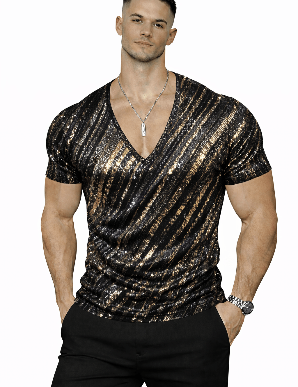 KoAzo 365 - Velvet T-shirt for Men - Sarman Fashion - Wholesale Clothing Fashion Brand for Men from Canada
