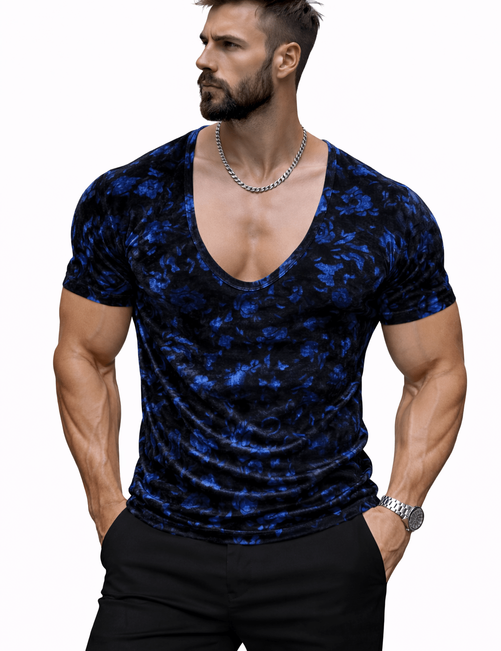 KoAzo 366 - Velvet T-shirt for Men - Sarman Fashion - Wholesale Clothing Fashion Brand for Men from Canada