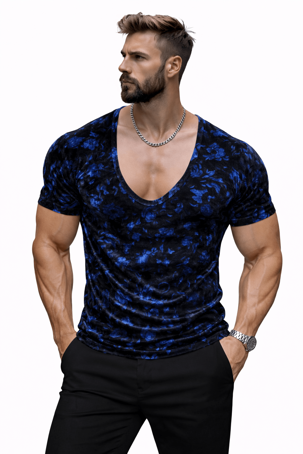 KoAzo 366 - Velvet T-shirt for Men - Sarman Fashion - Wholesale Clothing Fashion Brand for Men from Canada