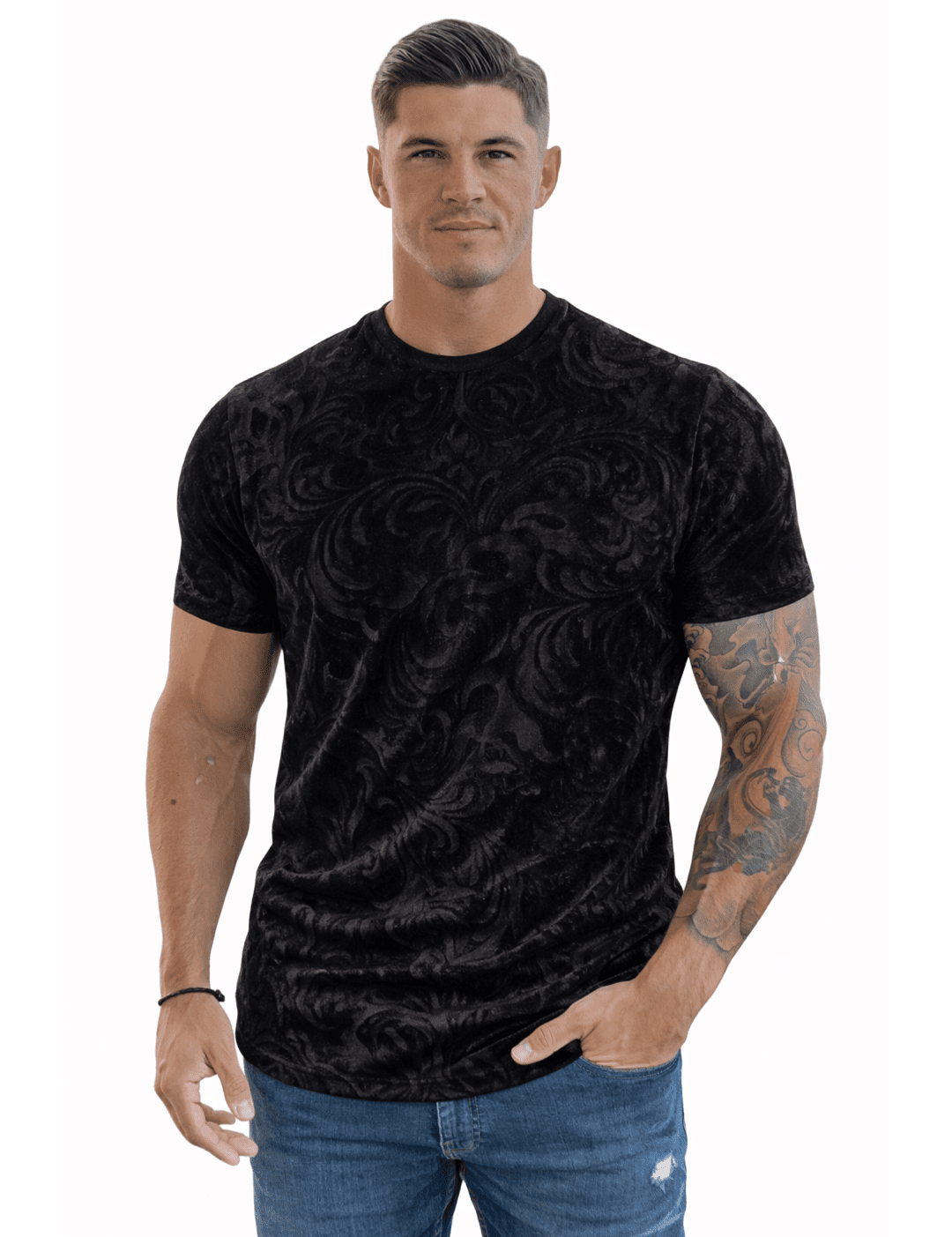 KoAzo 37 - Velvet T-shirt for Men - Sarman Fashion - Wholesale Clothing Fashion Brand for Men from Canada