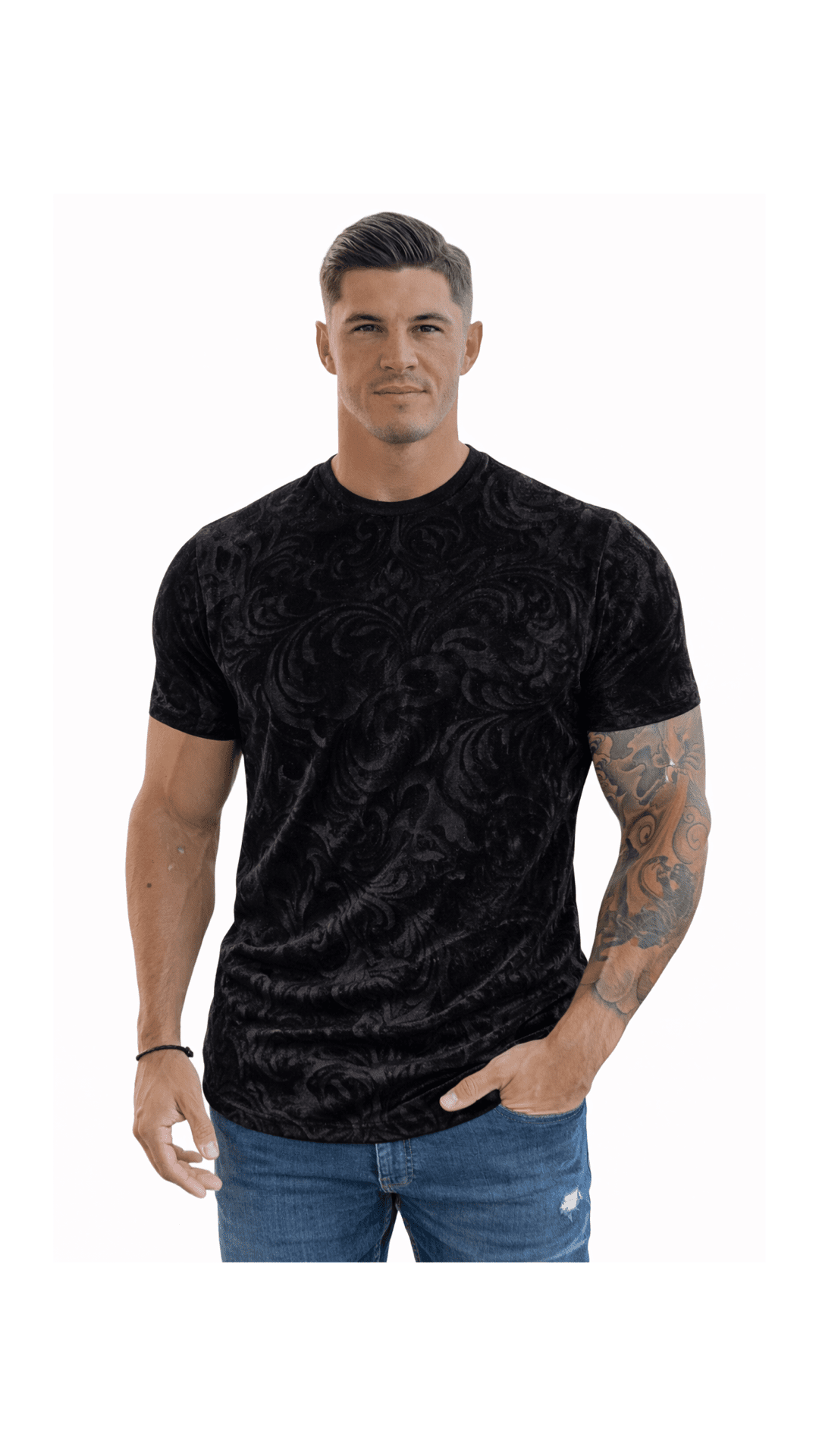 KoAzo 37 - Velvet T-shirt for Men - Sarman Fashion - Wholesale Clothing Fashion Brand for Men from Canada