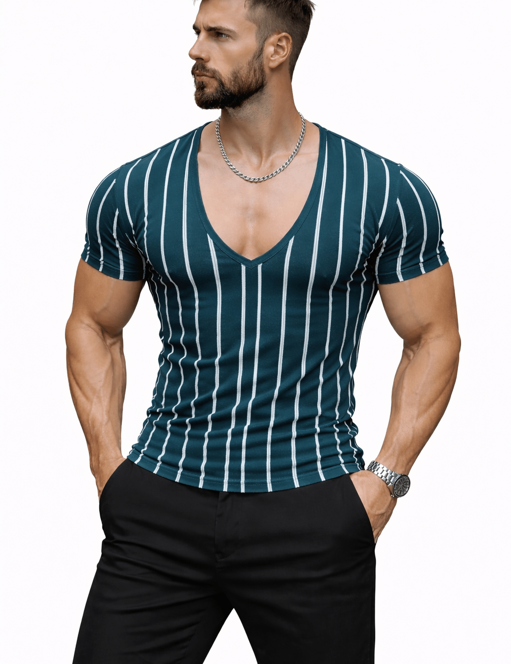 KoAzo 371 - Velvet T-shirt for Men - Sarman Fashion - Wholesale Clothing Fashion Brand for Men from Canada