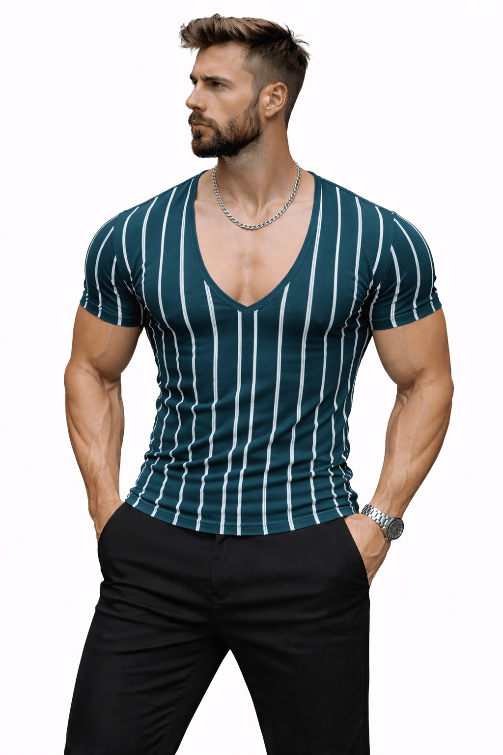 KoAzo 371 - Velvet T-shirt for Men - Sarman Fashion - Wholesale Clothing Fashion Brand for Men from Canada