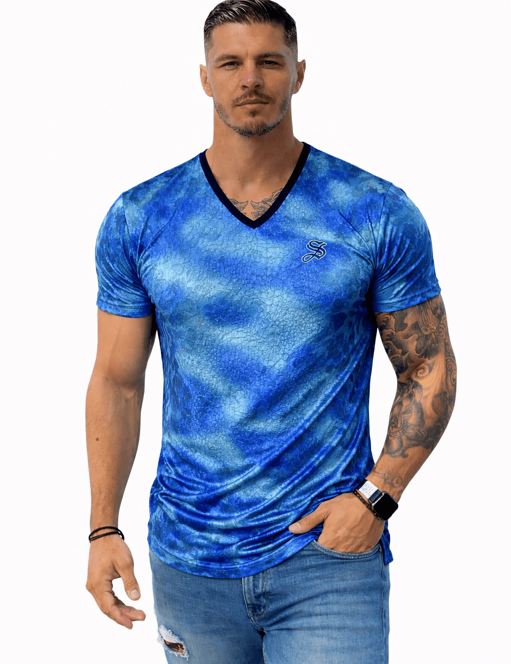 KoAzo 377 - Velvet T-shirt for Men - Sarman Fashion - Wholesale Clothing Fashion Brand for Men from Canada