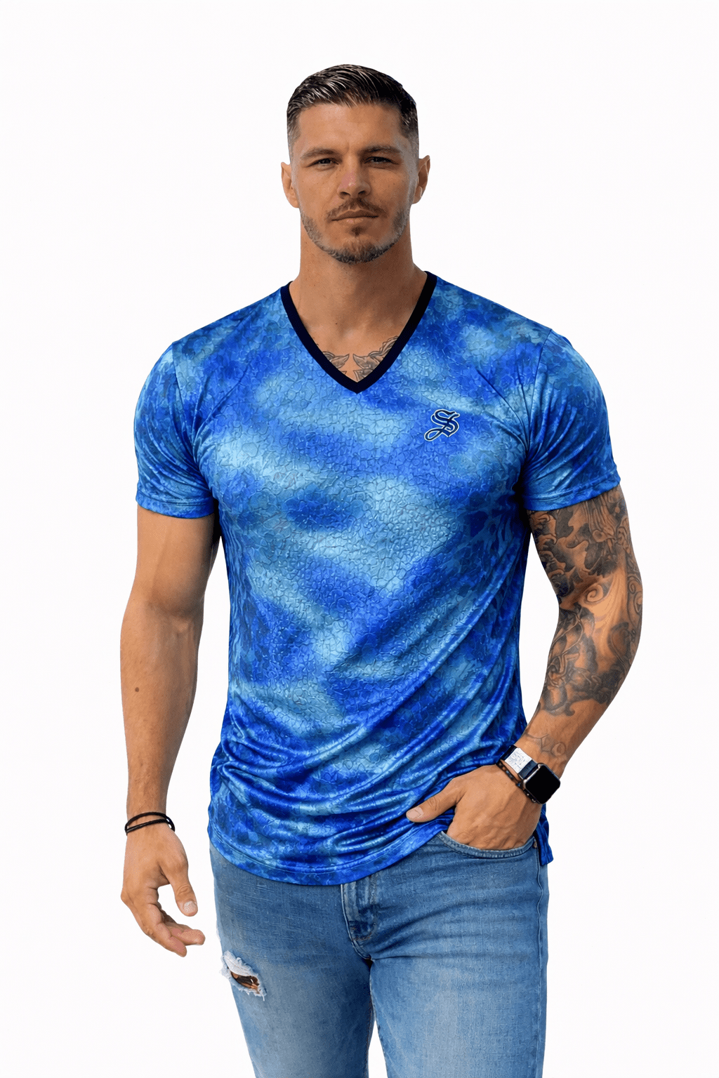 KoAzo 377 - Velvet T-shirt for Men - Sarman Fashion - Wholesale Clothing Fashion Brand for Men from Canada