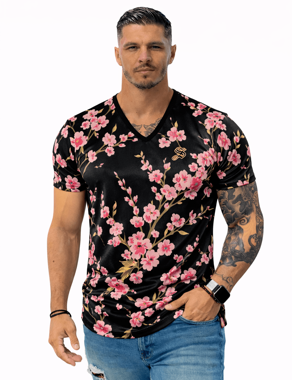 KoAzo 378 - Velvet T-shirt for Men - Sarman Fashion - Wholesale Clothing Fashion Brand for Men from Canada