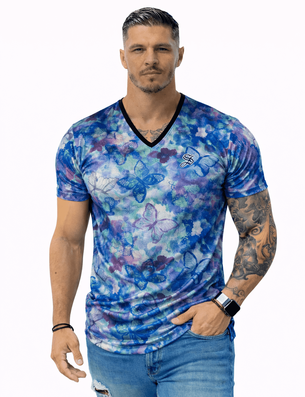 KoAzo 379 - Velvet T-shirt for Men - Sarman Fashion - Wholesale Clothing Fashion Brand for Men from Canada