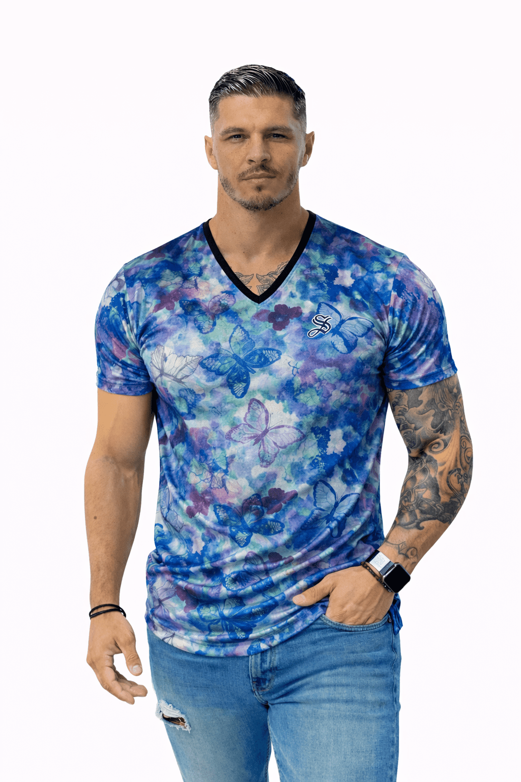 KoAzo 379 - Velvet T-shirt for Men - Sarman Fashion - Wholesale Clothing Fashion Brand for Men from Canada